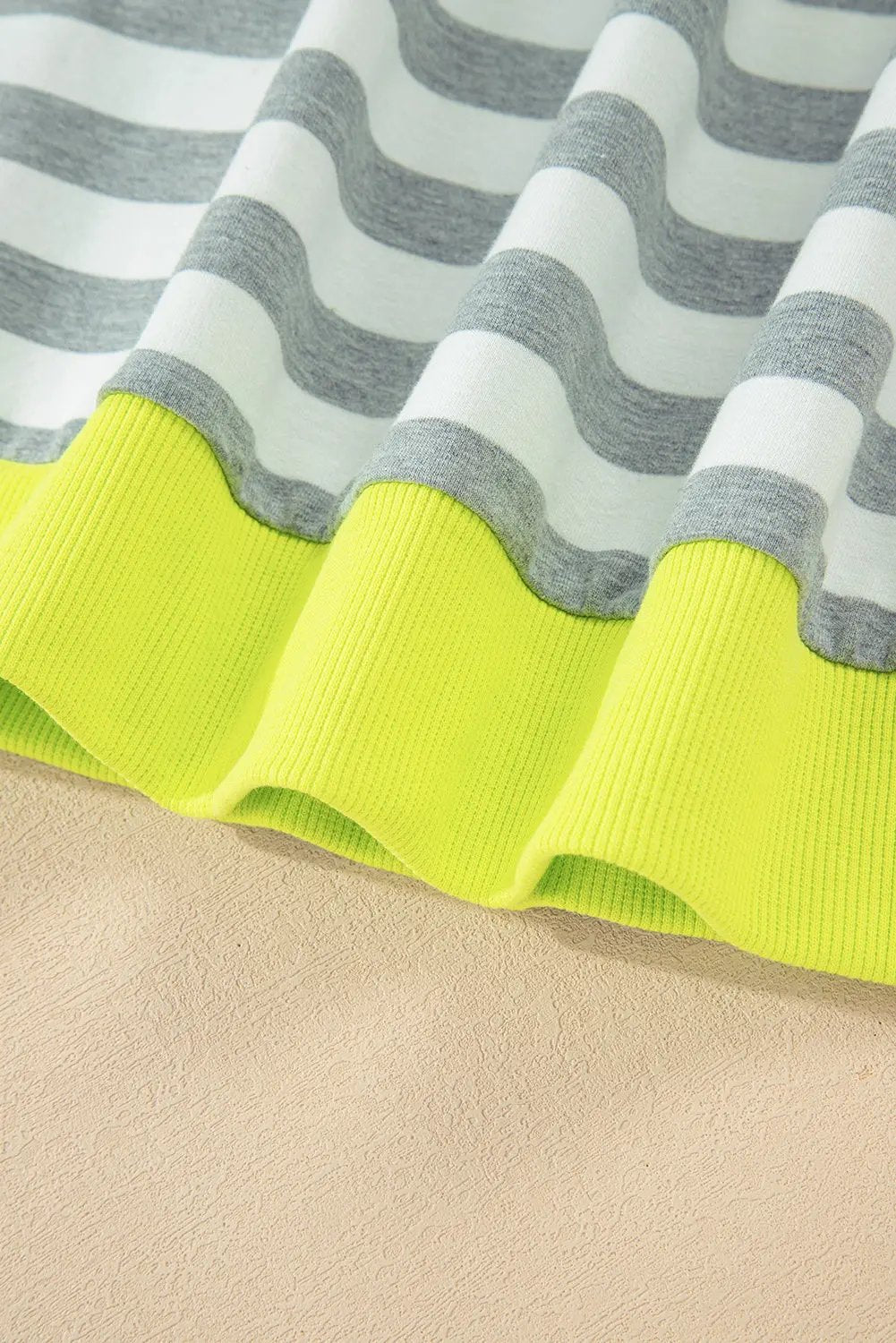 Premium Gray Stripe Ribbed Long Sleeve Blouse Plus Shorts Set Dear-Lover Dropshipping